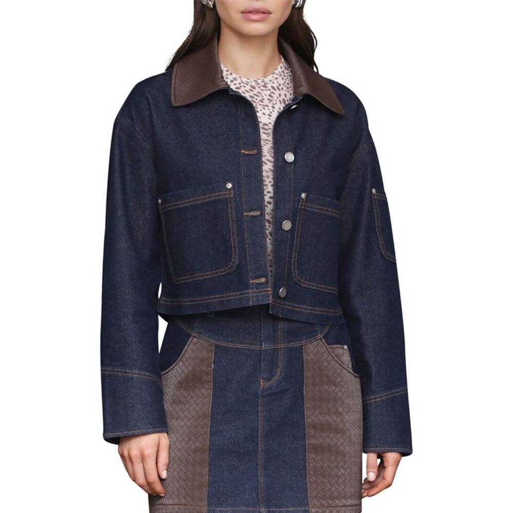 Avec Les Filles Womens  Trucker Jacket, Blue